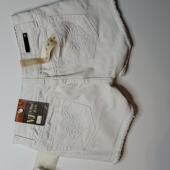 VJ V Blue Jean shorts white NWT 9 - Picture 4 of 4